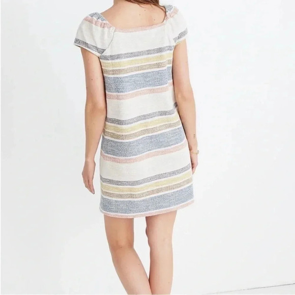 NWT‎ Madewell TextureThread Cap-Sleeve Dress Stripe XL 100% Cotton 0224 - Picture 3 of 15